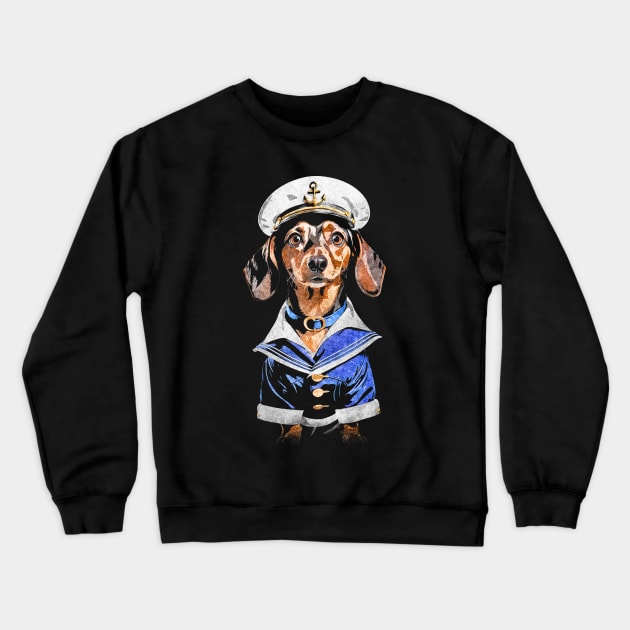 Sailor dachshund Crewneck Sweatshirt by ArtinDrop